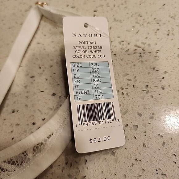 NWT Natori 726259 Underwire Unlined White Portrait Demi Bra size 32C - Picture 2 of 4
